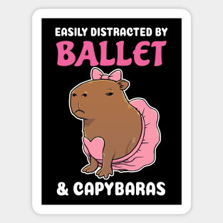 Easily Distracted by Ballet and Capybaras Cartoon Sticker